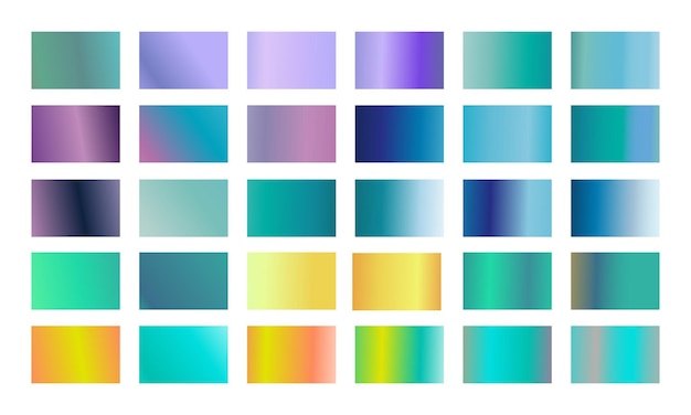Estilo de botones rectangulares brillantes conjunto de diferentes colores de gradiente