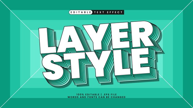 estilo de capa efecto de texto 3D estilo retro vintage