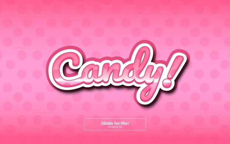 Vector estilo de caramelo de efecto de texto editable