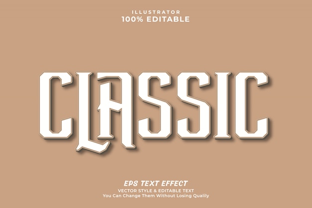 Vector estilo clásico de efecto de texto