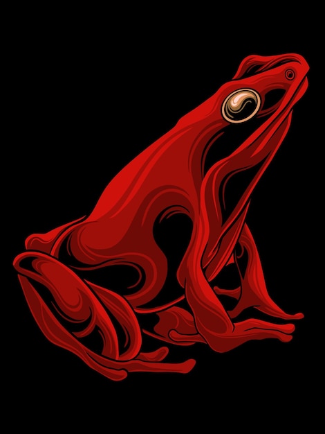 Estilo clásico Frog Illustrator Diseño vectorial para elementos, colores editables
