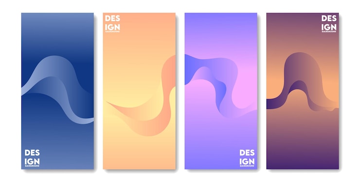 Vector estilo de color degradado y fluido abstracto geométrico