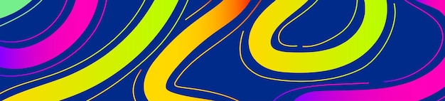 Estilo de color de línea de neón de banner abstracto para el post de diseño de póster de redes sociales Vector 10 eps