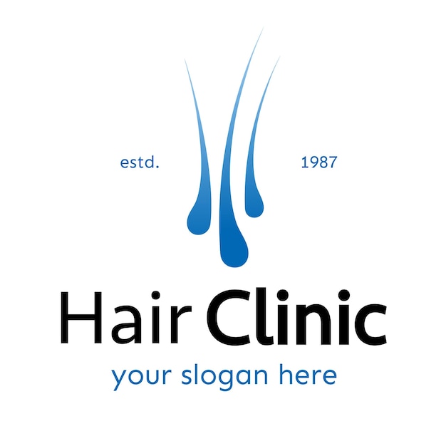 Estilo de color de logotipo de vector de clínica de cabello