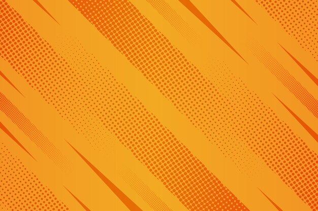 Estilo cómico abstracto naranja con fondo de medios tonos