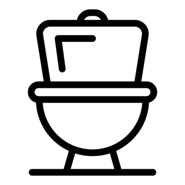 Estilo de contorno del icono del inodoro biológico para el compostaje o el concepto de inodoro seco