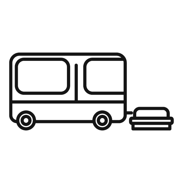 Estilo del contorno del icono del remolque de pasajeros