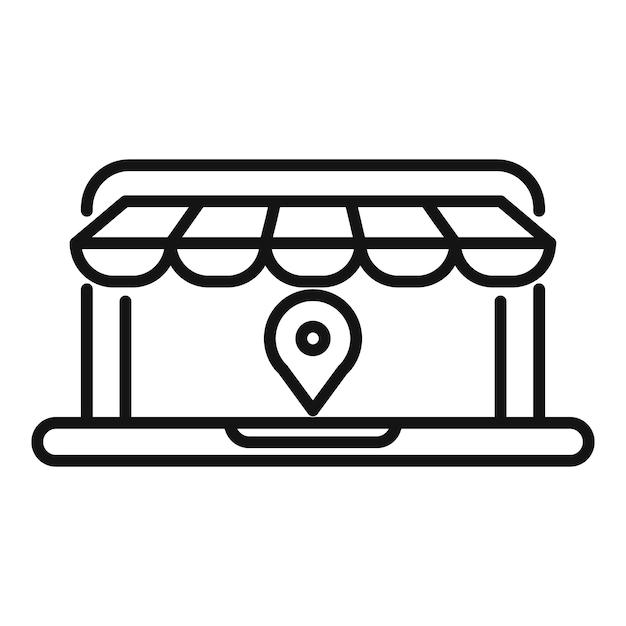 Estilo de contorno del icono de ubicación de la tienda en línea