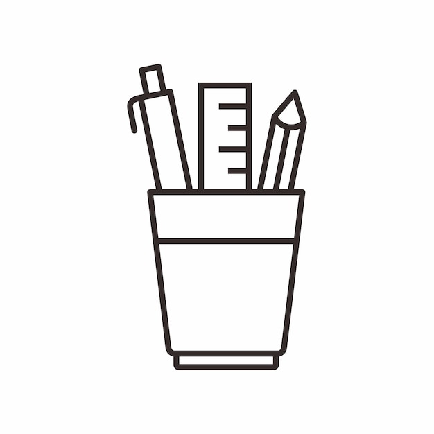 estilo de contorno de la ilustración del icono de la herramienta de oficina