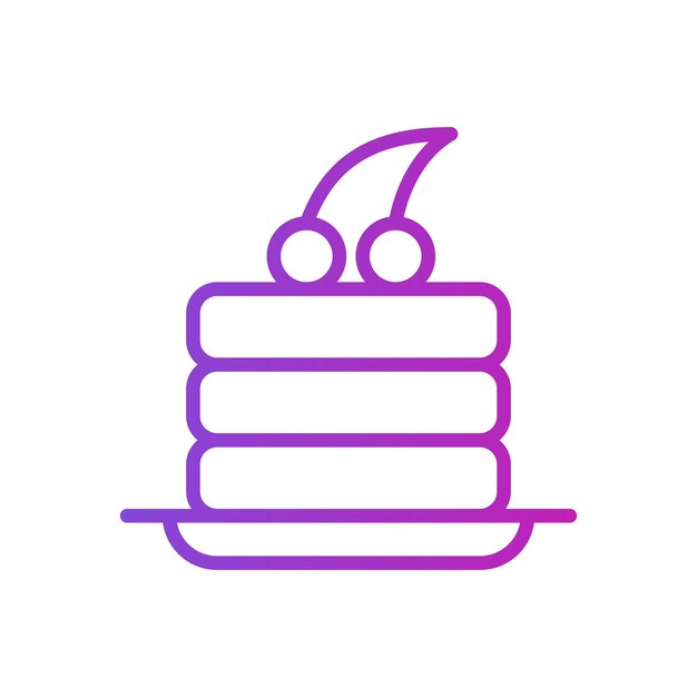 Estilo de contorno vectorial del icono del panqueque