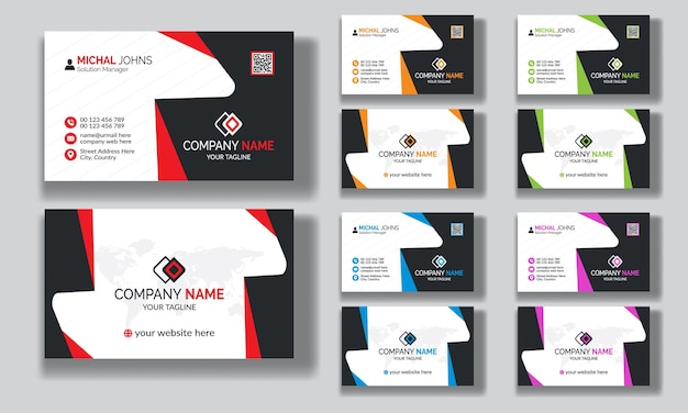 Estilo corporativo limpio diseño moderno de tarjetas de visita plantilla de tarjeta de visita creativa profesional
