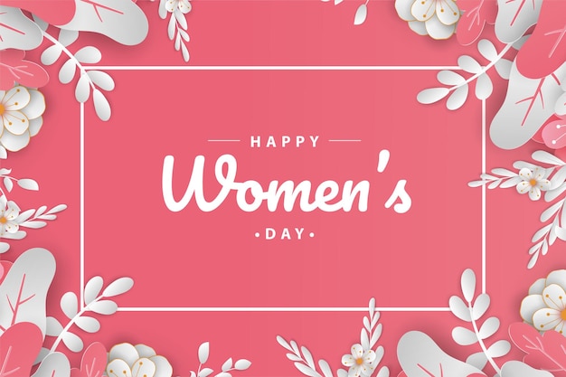 Estilo de corte de papel de feliz día de la mujer.