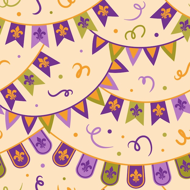 Estilo sin costuras guirnalda colorida con flor de lis para la diversión y la alegría en todas sus celebraciones y