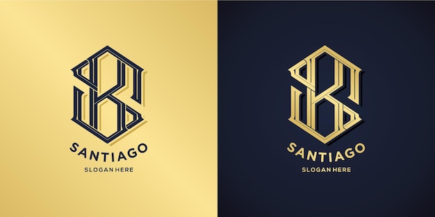 Estilo decorativo del logotipo de la letra S y B