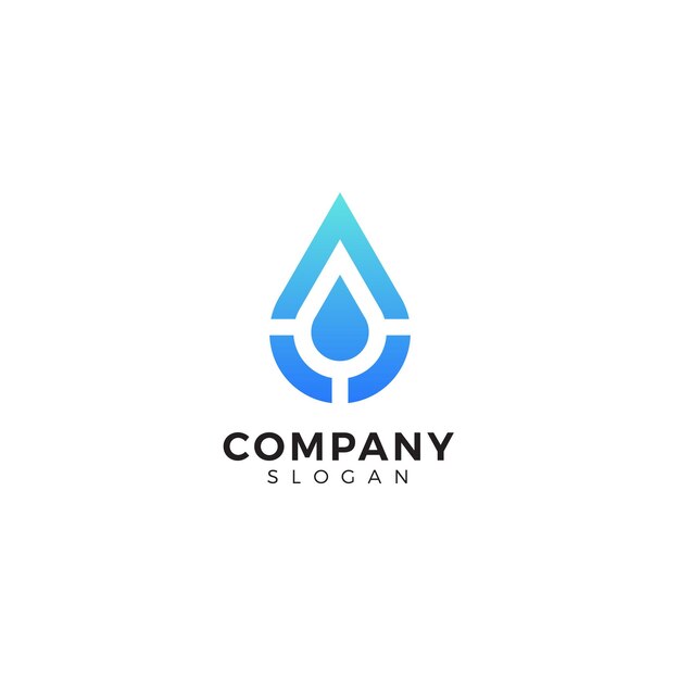 Estilo de degradado de gota de agua de ilustración de logotipo