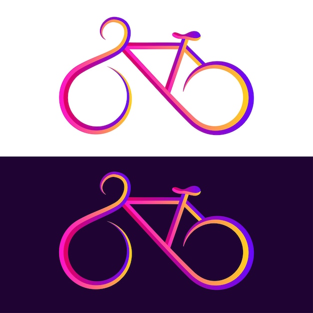 Estilo degradado de logotipo de bicicleta