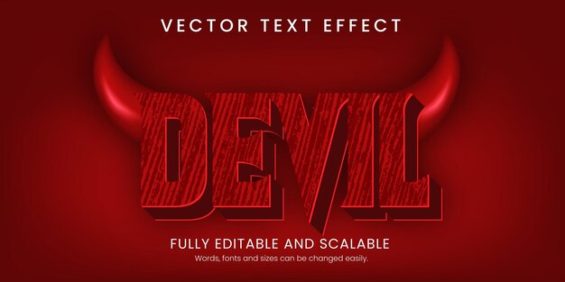 Estilo Devil Text Effect 3D con fondo abstracto editable
