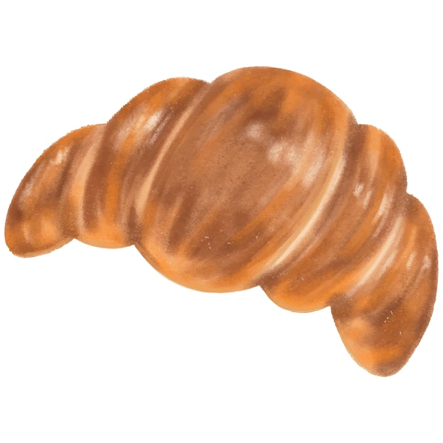 estilo dibujado a mano delicioso croissant aislado
