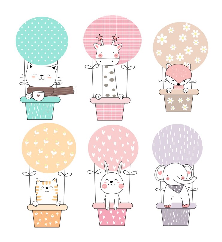 Vector estilo de dibujado a mano de dibujos animados lindo animal
