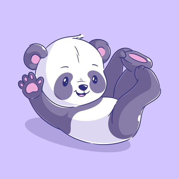 Vector estilo dibujado a mano de dibujos animados de panda