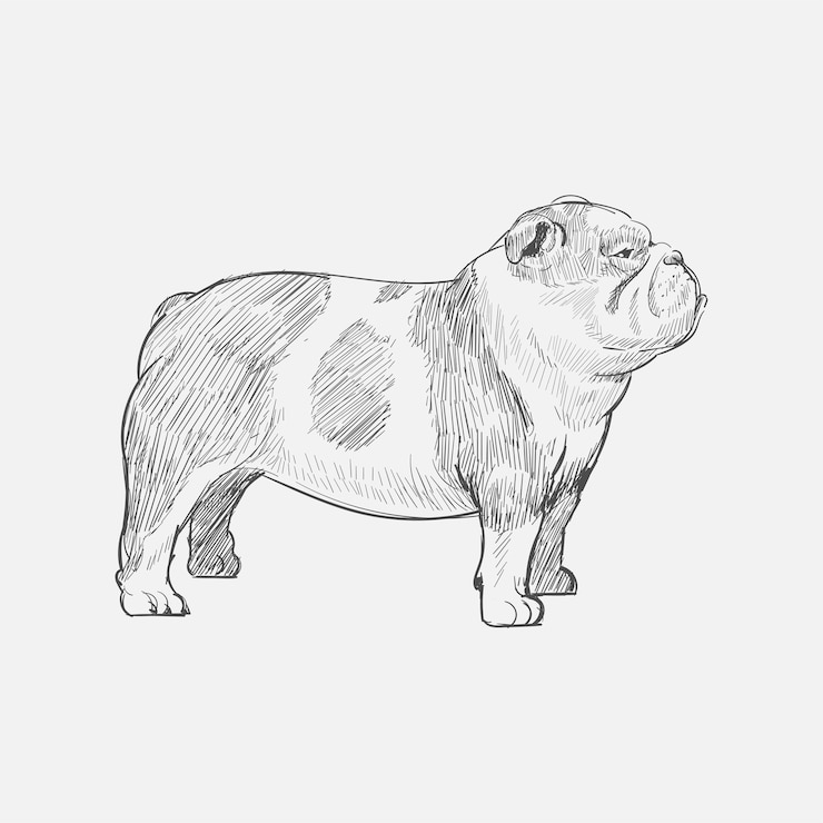 Vector estilo de dibujo de ilustración de perro