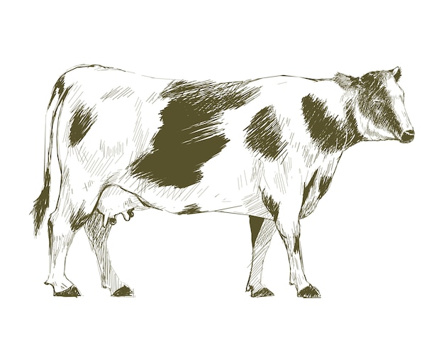 Estilo de dibujo de la ilustración de la vaca