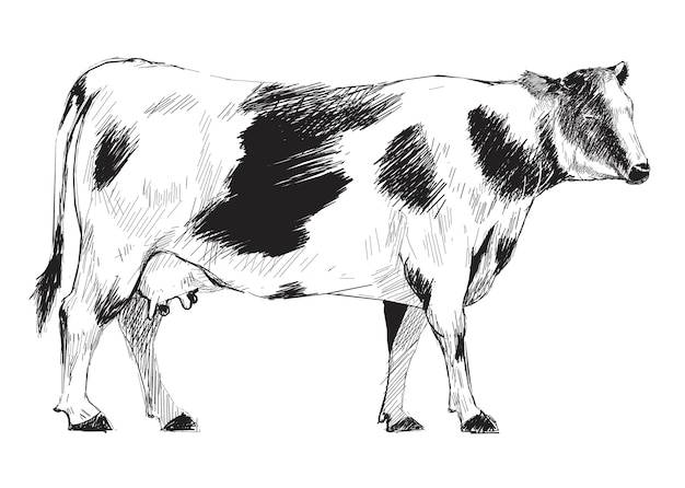 Estilo de dibujo de la ilustración de la vaca