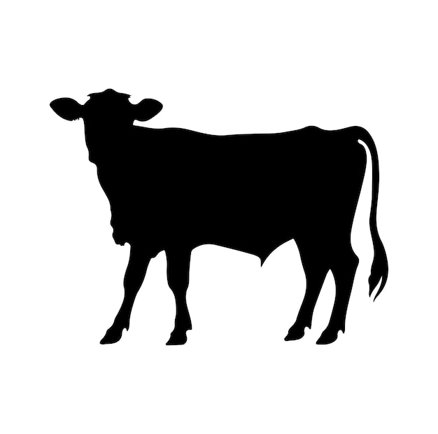 estilo de dibujo de ilustración vectorial de la colección de animales de vaca