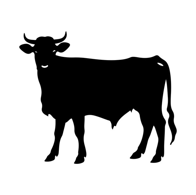 estilo de dibujo de ilustración vectorial de la colección de animales de vaca