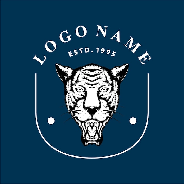Estilo de dibujo a mano de diseño vectorial de logotipo vintage
