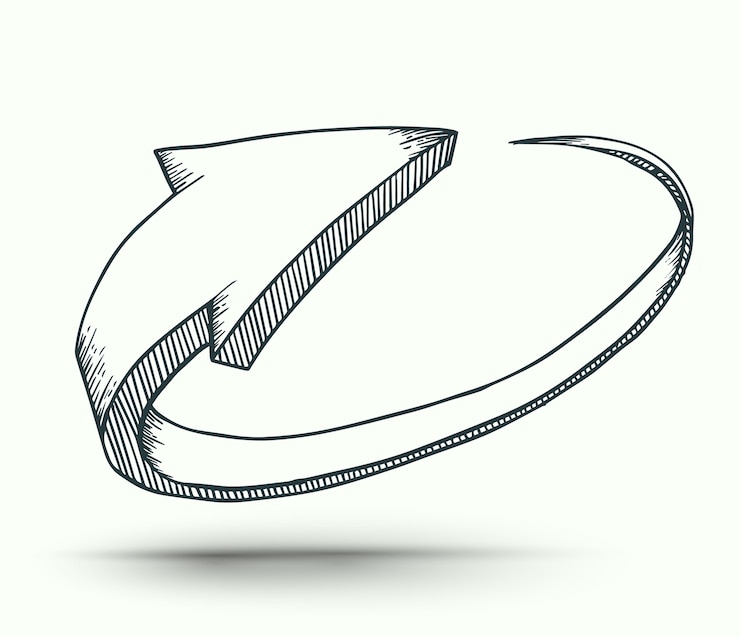 Vector estilo de dibujo vectorial flecha del círculo