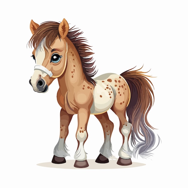 Vector estilo de dibujos animados de caballo lindo vector