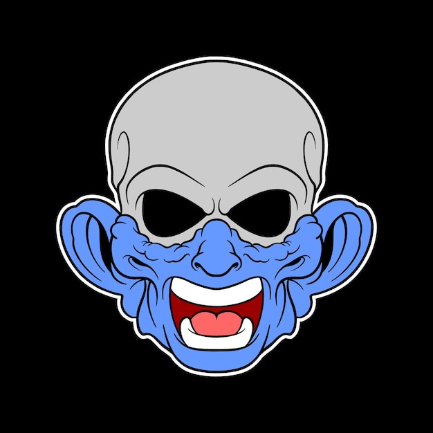 estilo de dibujos animados de cabeza de zombie