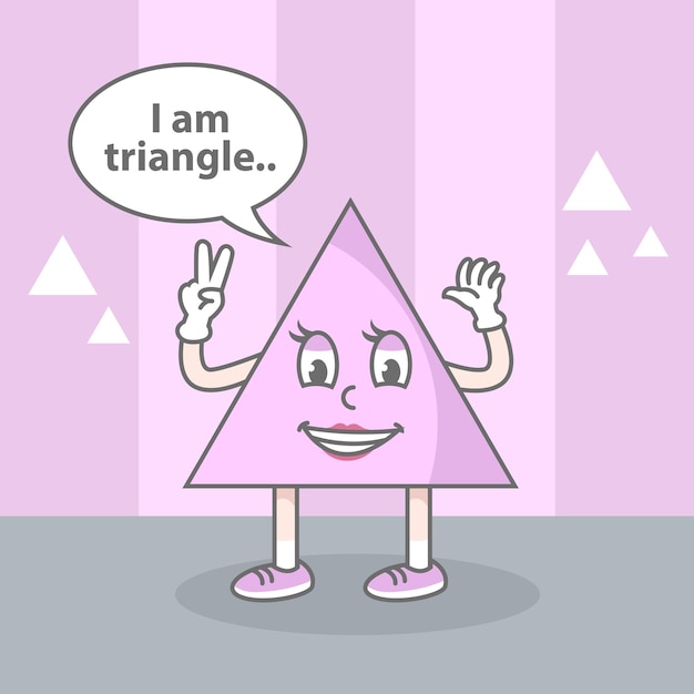 Estilo de dibujos animados de carácter triangular para la educación infantil.