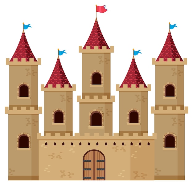 Vector un estilo de dibujos animados de castillo histórico medieval