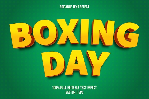 Estilo de dibujos animados de efecto de texto editable de boxing day