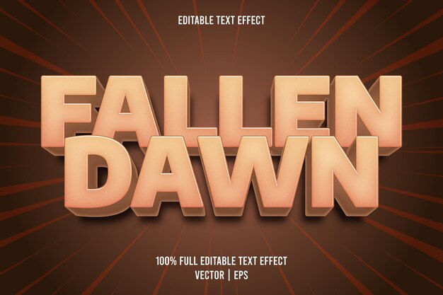 Estilo de dibujos animados de efecto de texto editable de Fallen dawn
