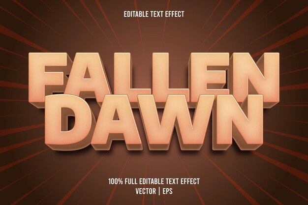 Estilo de dibujos animados de efecto de texto editable de fallen dawn