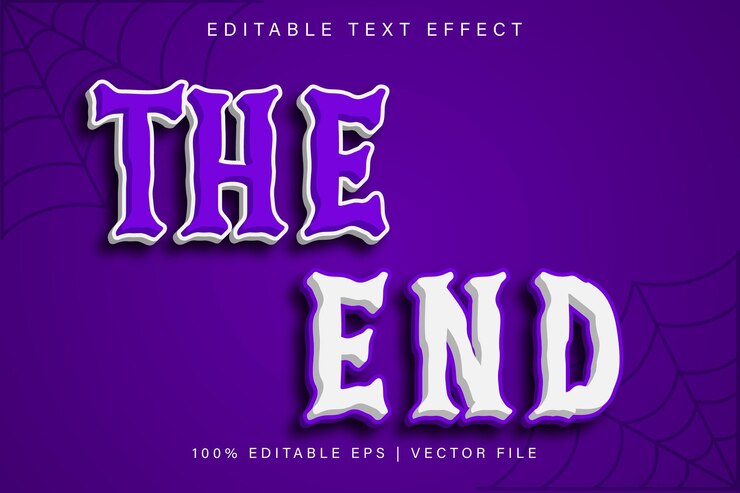 Vector el estilo de dibujos animados de efecto de texto editable final