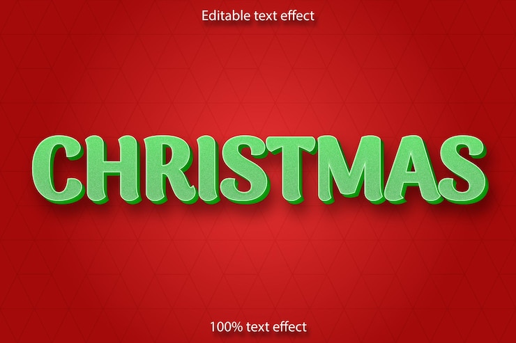 Vector estilo de dibujos animados de efecto de texto editable de navidad