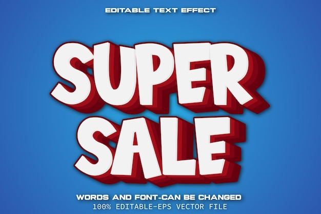 Estilo De Dibujos Animados De Efecto De Texto De Super Venta