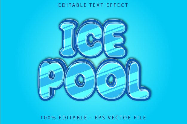 Estilo de dibujos animados con efectos de texto editables para piscinas de hielo