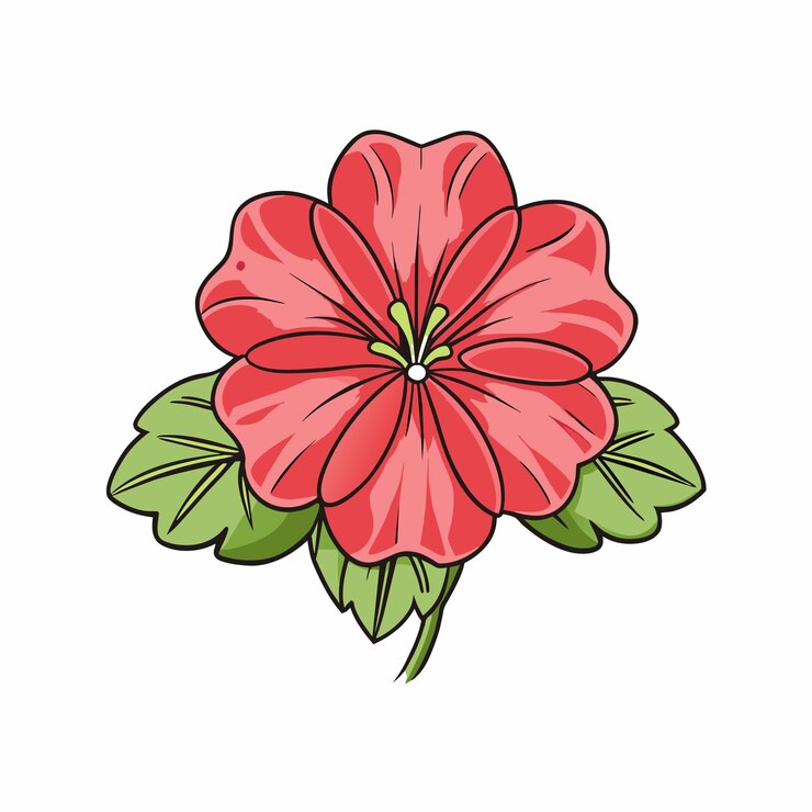 Vector el estilo de dibujos animados de geranium icon vector clipart ilustración