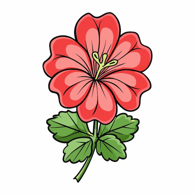 El estilo de dibujos animados de Geranium Icon Vector clipart Ilustración