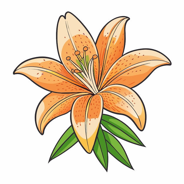 El estilo de dibujos animados de Lily Icon Vector clipart Ilustración
