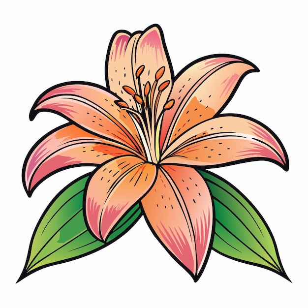El estilo de dibujos animados de Lily Icon Vector clipart Ilustración