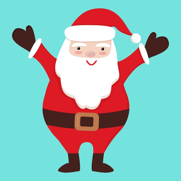 Estilo de dibujos animados lindo personaje de Santa Claus feliz Navidad año nuevo carácter de vacaciones de invierno