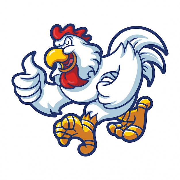 estilo de dibujos animados de logo de mascota de pollo