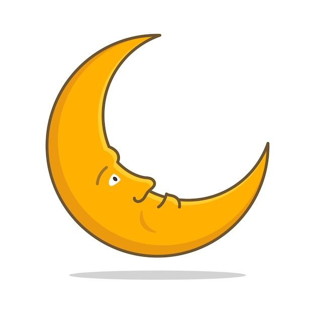 Estilo de dibujos animados de luna creciente
