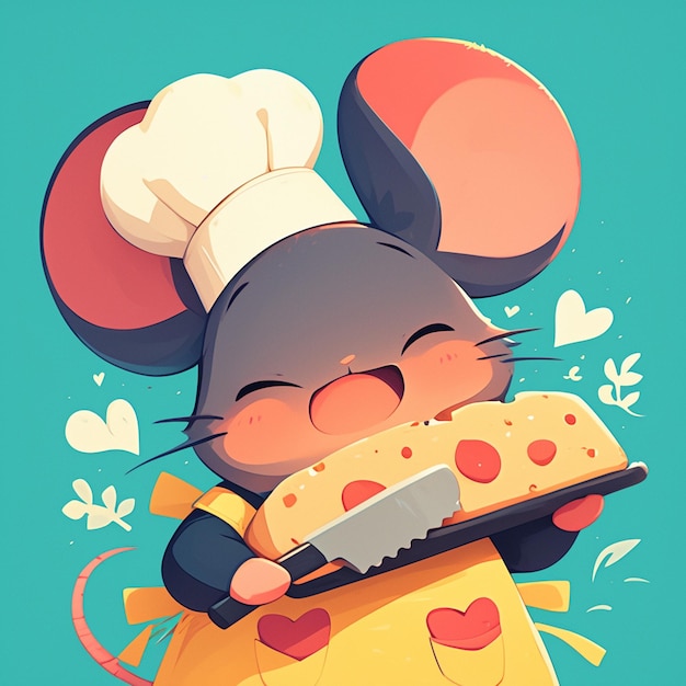 Un estilo de dibujos animados de mouse baker